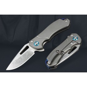 Blue eyes D2 blade Titanium  handle pocket knife UD407749