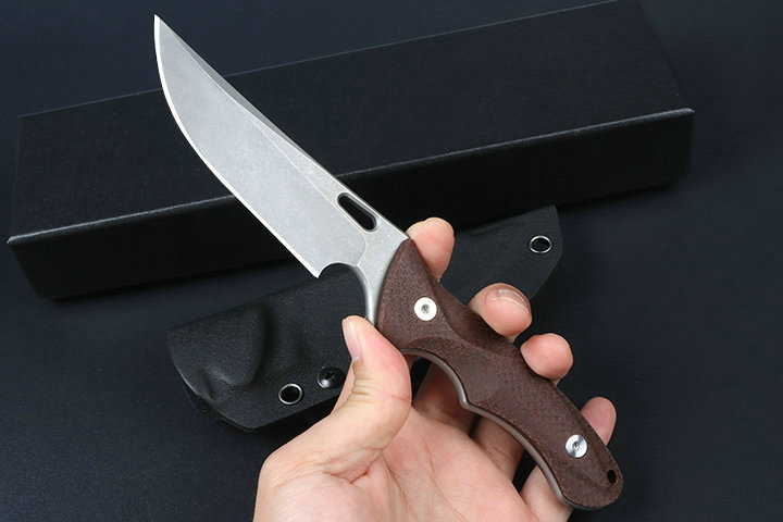 No logo Flax handle fixed knife with K sheath UD407727