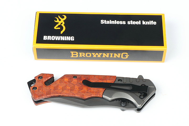 Browning FA72 fast opening folding knife with rosewood handle UD407730