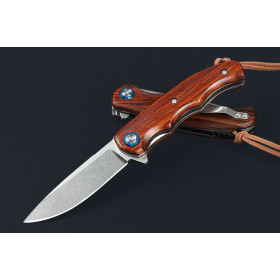 Freewolf Axis Lock Sandalwood High Quality Defensive Folding Knife EDC Carrying Camping Portable Pocket Knife UD407726