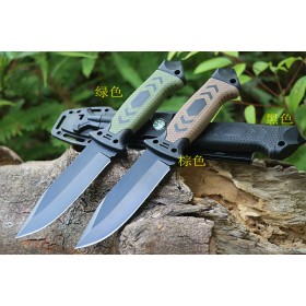 Three colors outdoor hunting survival fixed combat knife with fire starter and compass UD407785