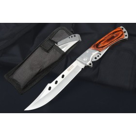 Talt tail no lock big hunting survival folding knife with color wood UD407786