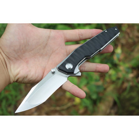 Black War Eagle Fast Opening G10 Handle Folding Pocket Knife UD407812