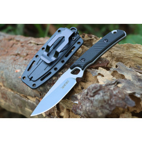 F197 fast opening line lock grey Titanium coated folding knife