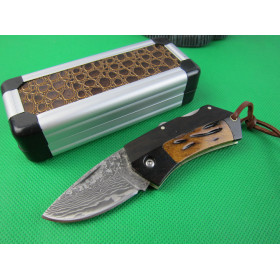 Damascus Mixed folding knife UDTEK01939