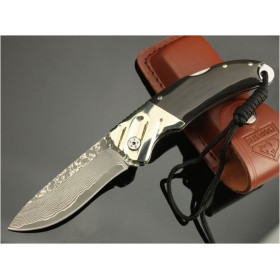 OEM DAMASCUS STEEL IMMINENT FOLDING KNIFE UDTEK00536