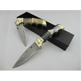 OEM DAMASCUS STEEL FOLDING KNIFE UDTEK00551