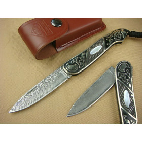 OEM DAMASCUS STEEL ALL COPPER TREASURE KNIFE UDTEK00559