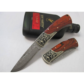 OEM DAMASCUS STEEL FLOWER PRINT NO.2 FOLDING KNIFE UDTEK00561