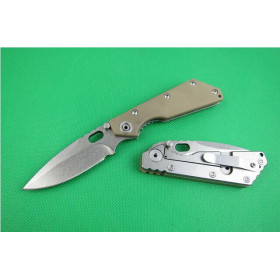 Stone-wash series Strider steel lock  folding knife light green color UD401974