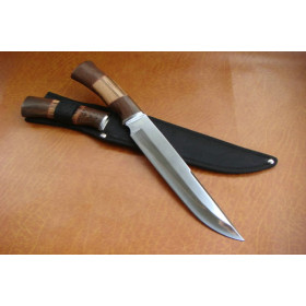 OTTMAR HUNTING STRAIGHT KNIFE WITH ZEBRA WOOD HANDLE UDTEK00382
