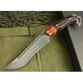MOON SHAPE CURVED KNFIE & HUNTING KNIFE WITH COW LEATHER SHEATH UDTEK00397