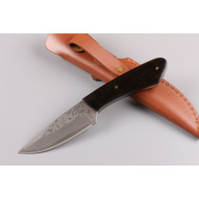 Damascus black bear fixed blade knife UD402329 