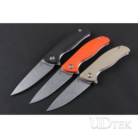 High quality steel lock Bear head folding knife (stone-washing) UD402388