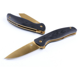 All Titanium golden Bear Head  folding knife UD403377