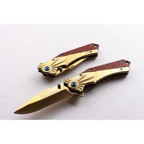 Titanium golden Browning 368 quick opening folding knife UD403382