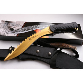KikuMatsuda dogleg camping knife golden color machete UD404437
