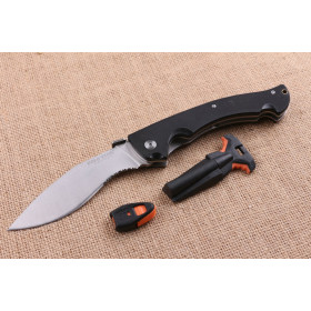 Cold Steel big dogleg folding knife with fire starter and whistle UD404805