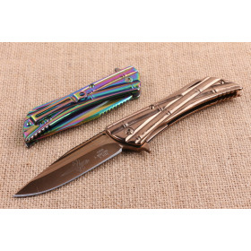 Microtech Terminator 2 colors folding knife with steel handle UD404833