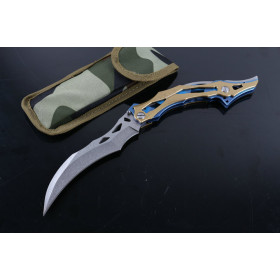 Bear Head Color Titanium stone-washing Pterosaurs claw no logo Karambit knife UD404951