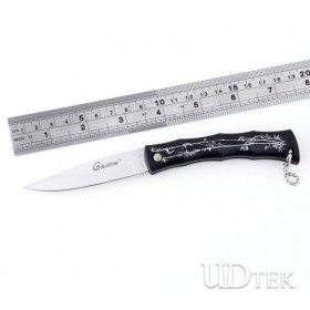 G131 Bamboo folding knife black and white color in stock no lock knife UD50003